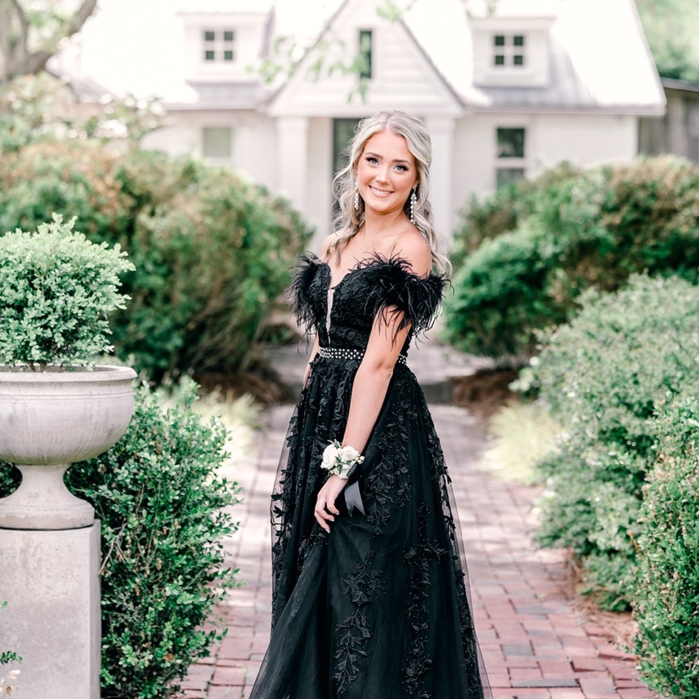 Elegant Black Off-Shoulder Gown